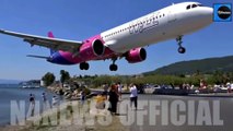 Heart-Stopping Video: Wizz Air Passenger jet Skimming Just Yards Over Tourists' Heads as it Comes in to Land at Greek Airport