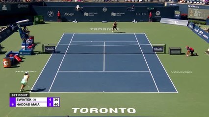 Скачать видео: Haddad Maia stuns Świątek to advance to Toronto quarter-finals