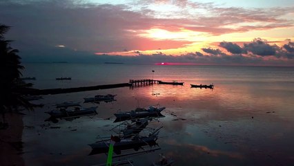 Sunset Beach Cinematic Video Footage Drone FHD4K