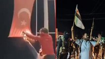 Çirkin provokasyon! Suriyeli muhalifler TSK kontrolündeki bölgede Türk bayrağını yaktı