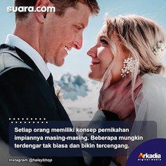 Gemes! Pasangan Ini Main Ski Pakai Busana Pengantin Usai Upacara Pernikahan