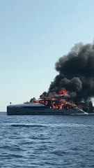 Yacht Burning in Formentera