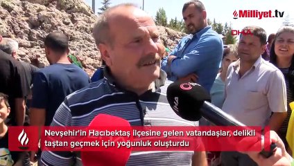 Hacıbektaş’ta 'delikli taş' yoğunluğu! Zor anlar yaşandı