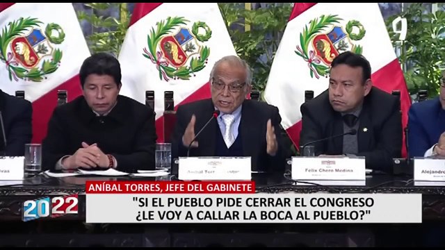 Aníbal Torres: “Si el pueblo pide cerrar el Congreso ¿Le voy a tapar la boca al pueblo?”