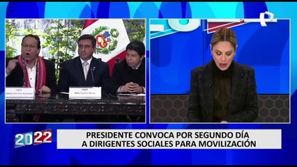 Presidente Pedro Castillo convoca por segundo día a dirigentes sociales para movilización
