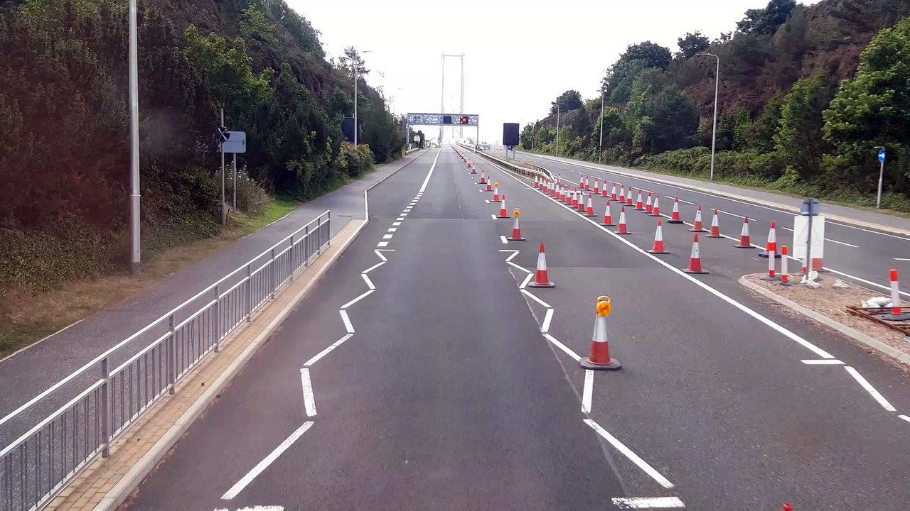 Bus journey across Forth Road Bridge