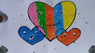 How To Draw Heart For Kids l Happy Heart Drawing l Sad Heart Drawing For Kids l Drawing Coloring Art