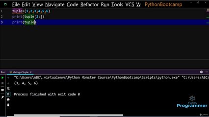 Indexing and Slicing on Tuples