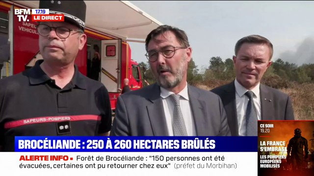Incendie dans la forêt de Brocéliande: 150 personnes ont été évacuées , annonce le préfet