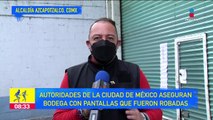 Aseguran bodega con pantallas robadas en la alcaldía Azcapotzalco