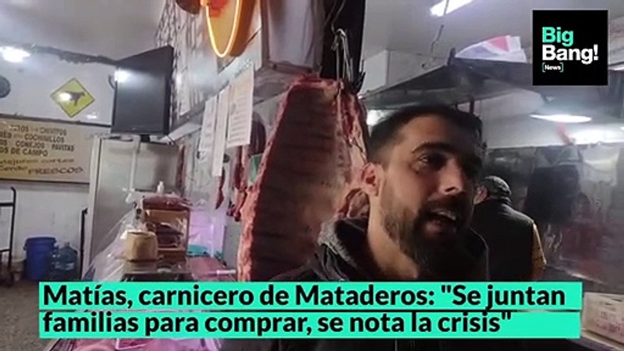 Matías, carnicero de Mataderos: "Se juntan familias para comprar, se nota la crisis"