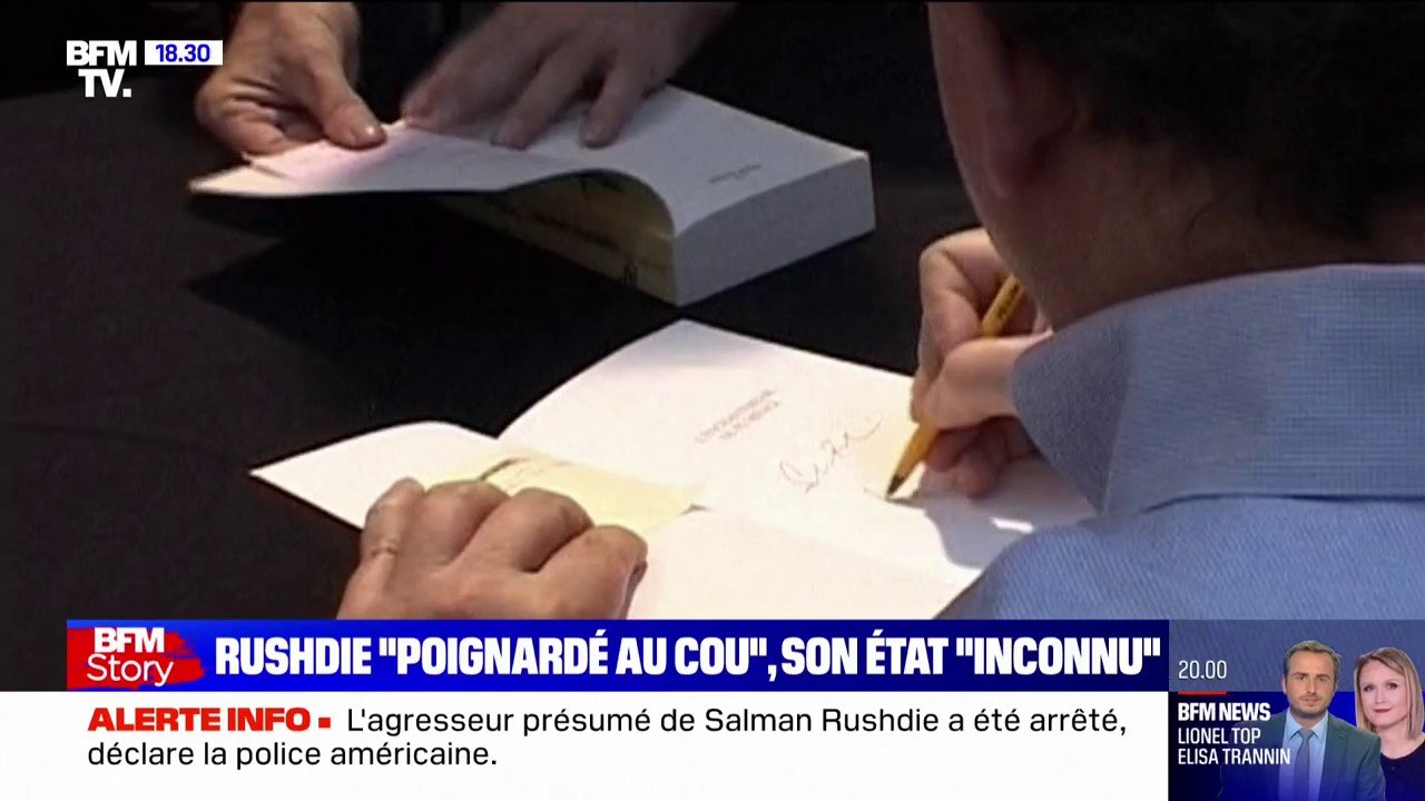 Salman Rushdie "poignardé au cou", son agresseur présumé arrêté