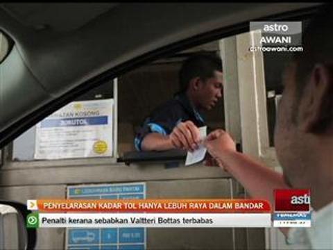 Penyelarasan kadar tol hanya lebuh raya dalam bandar
