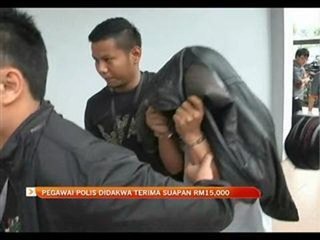 Pegawai polis didakwa terima suapan RM15,000