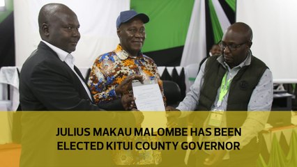 Julius Makau Malombe has been elected Kitui county governor