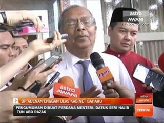 Dr Adenan Satem enggan ulas kabinet baharu