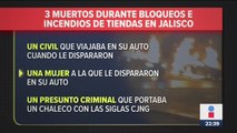 Al menos tres personas murieron durante narcobloqueos en Guadalajara