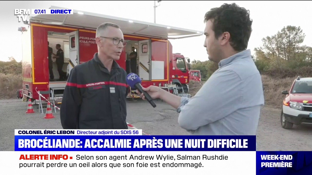 Morbihan: dans la nuit "nous avons été confrontés à plusieurs reprises de feux" déclare le directeur adjoint du SDIS 56