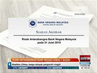 Rizab antarabangsa Bank Negara ASD96.7 bilion