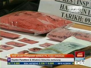 Dua lelaki pengedar serbuk pil kuda diberkas