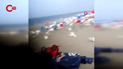 Meksika’da su hortumu sahili birbirine kattı