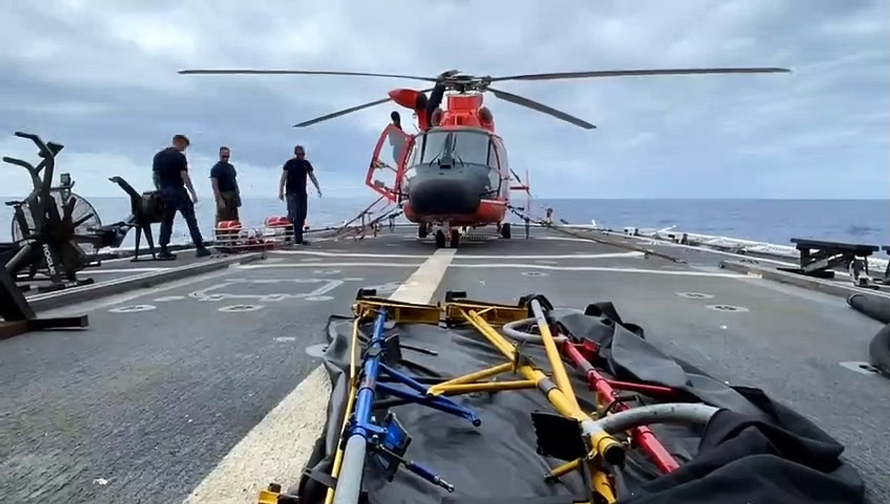 MH-65 Dolphin helicopter aboard