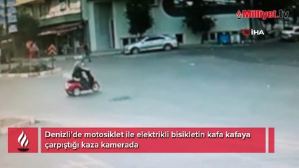 Motosiklet elektrikli bisiklete kafa kafaya çarptı; 3 yaralı