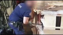 Marseille: 528 kilos de cocaïne saisis par les douaniers marseillais dans un conteneur de déménagement sur le port - La valeur de la marchandise est estimée à 37 millions d'euros - VIDEO