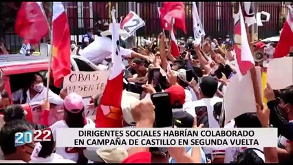 Dirigentes que estuvieron en Palacio habrían colaborado en campaña de Castillo en segunda vuelta