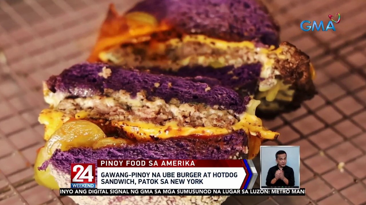 Gawang-pinoy na ube burger at hotdog sandwich, patok sa New York | 24 Oras Weekend