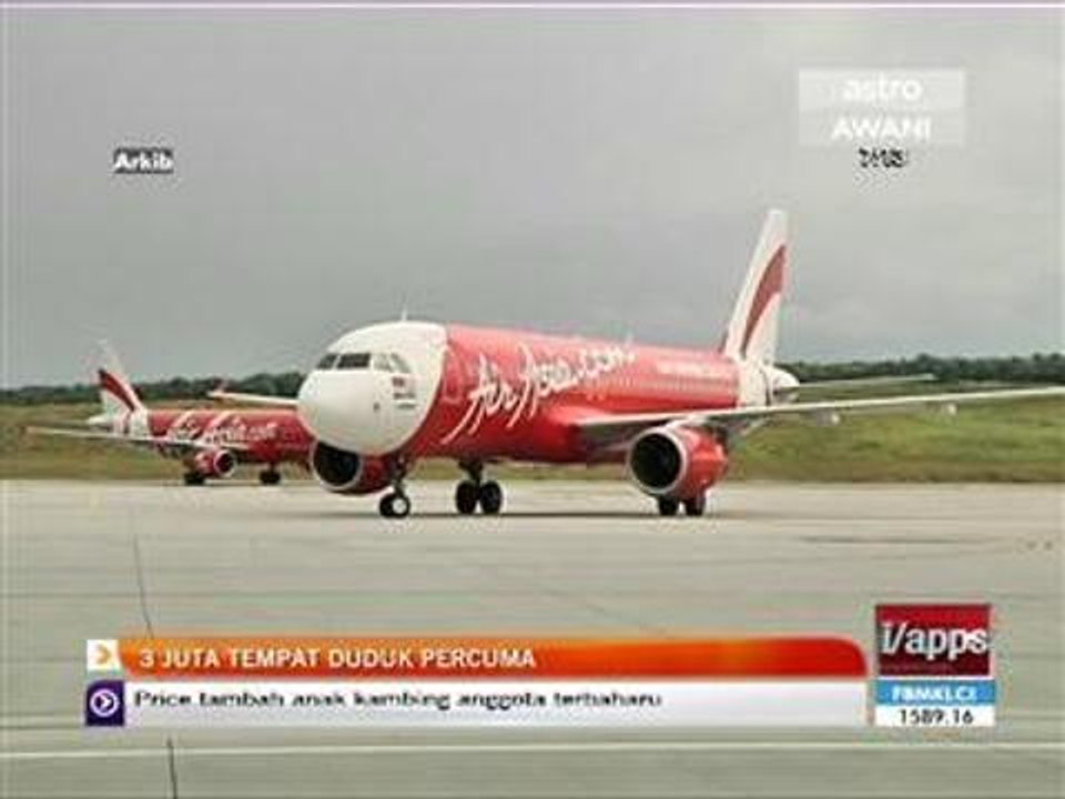 Tiga juta tempat duduk percuma