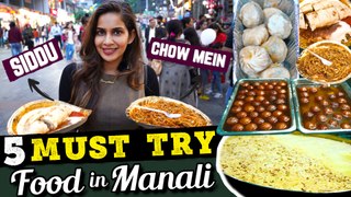 Manali Street Food Review | Chow Mein, Siddu & Momos  | Mall Road Food Tour | Samyuktha Shan