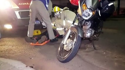 Colisão entre carro e moto no Bairro Brasmadeira deixa homem ferido