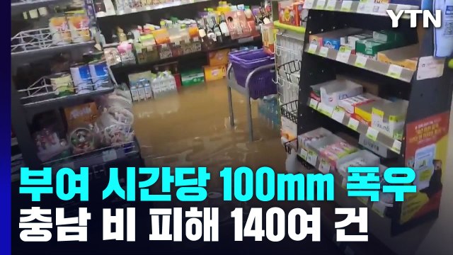 밤사이 충남 비 피해 신고 140여 건 접수...부여에 시간당 100mm 쏟아져 / YTN