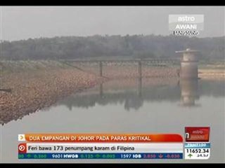 Dua empangan di Johor pada paras kritikal