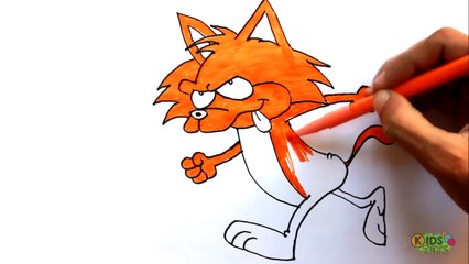 Angry Fox - Drawing And Coloring