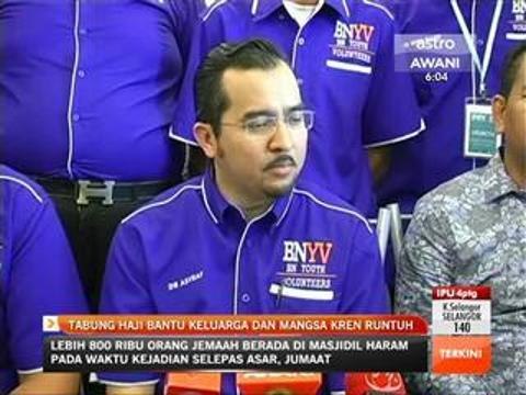 Tabung Haji bantu keluarga dan mangsa kren runtuh