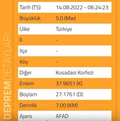 Aydın 3. sayfa haberleri... Kuşadası'nda 5.0 büyüklüğünde deprem...O anlar kamerada