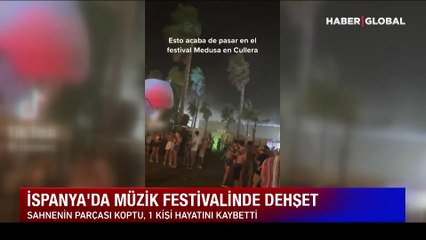 Müzik festivalinde dehşeti yaşadılar! Sahneden böyle koptu...