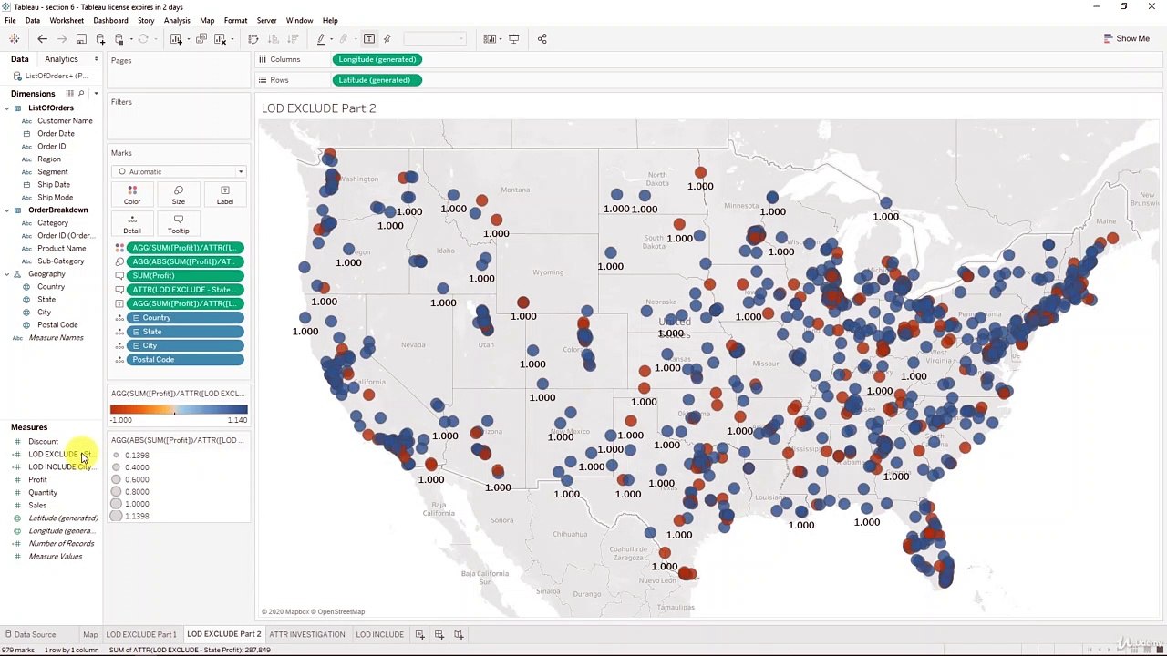 Multiple fields in an LOD Calculation