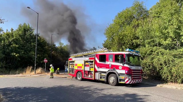 Coach goes up in flames after Ashington crash near A24 in West Sussex