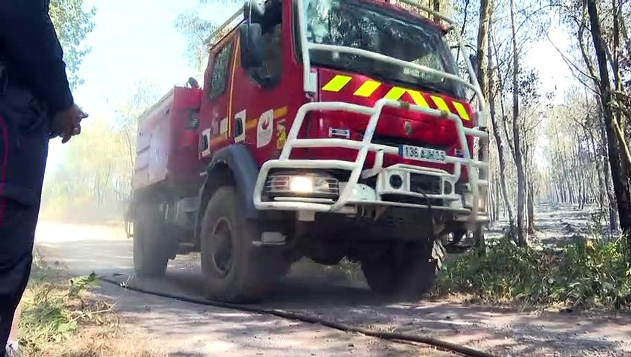 Incendie à Brocéliande: les pompiers à pied d'œuvre dans la forêt de Paimpont
