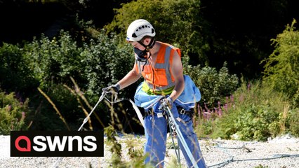 Famous White Horse of Kilburn landmark is restored to its former glory using 2,000 litres of paint