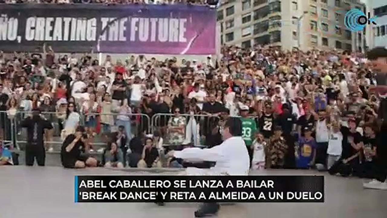 Abel Caballero se lanza a bailar 'break dance' y reta a Almeida a un duelo