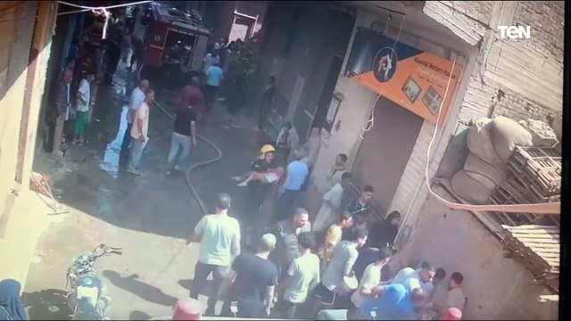 أول فيديو من موقع حادث حريق كنيسة أبو سيفين بإمبابة