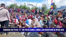 Semarak Hut RI Ke-77, TNI-Polri Kawal Lomba Lari Marathon Di Intan Jaya Yang Diikuti Pelajar Dan Masyarakat Umum