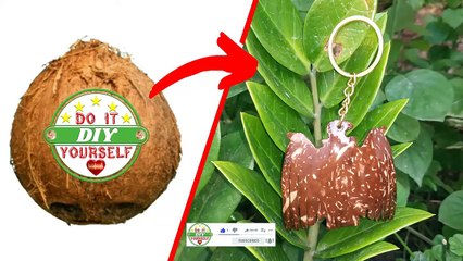 Raja Club Athletic R.C.A logo Keychain with Coconut shell