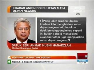 Khabar angin boleh jejas masa depan negara