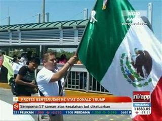 Protes berterusan ke atas Donald Trump