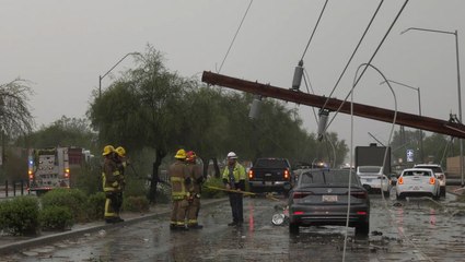 Downed powerlines trap drivers
